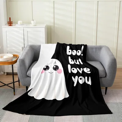 Boo but Love Blanket: Cute Ghost Design for Halloween Cozy Vibes