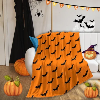 Black Bats Halloween Pattern Blanket No. 2