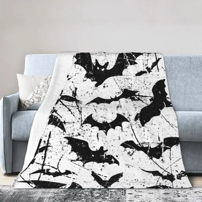 Halloween Bats Pattern Blanket: Spooky Silhouette Design