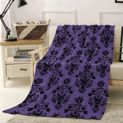 Purple Damask Ghost Pattern Blanket