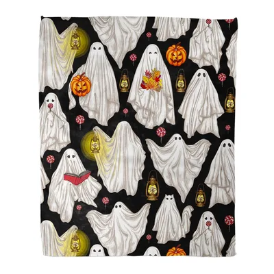 Halloween Ghosts Pattern Blanket No. 2: Spooky Fall Illustrations