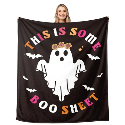 This Is Some Boo Sheet Blanket: Spooky Ghost Design for Halloween