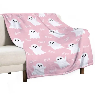 Cute Pink Ghosts Pattern Blanket No. 2