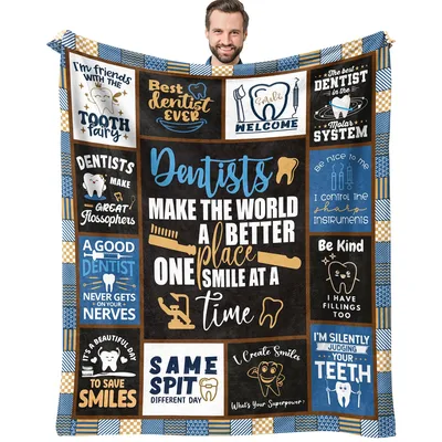 Funny Blanket Puns Dentist Humor Throw Blanket Celebrating