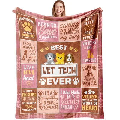 Veterinary Tech Dogs Paw Blanket Best Vet Tech Ever Design