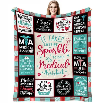 Medical Assistant Quotes Blanket: Sparkle and Chaos Design