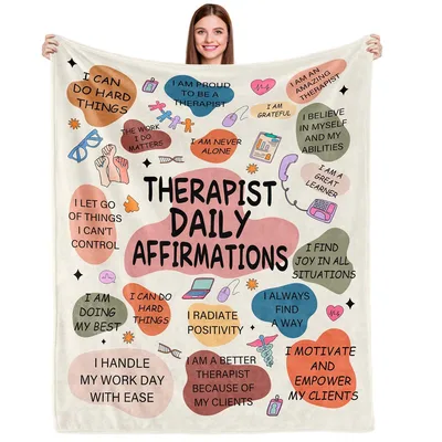 Therapist Affirmations Positive Quotes Blanket
