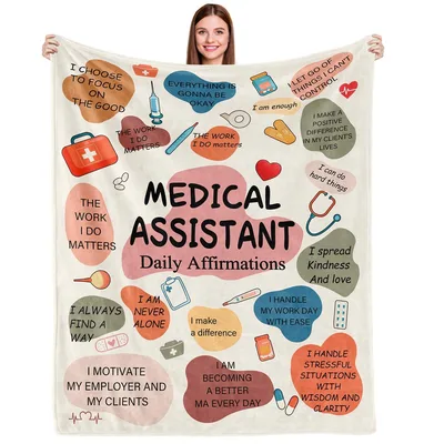 Medical Assistant Affirmations Blanket featuring daily positive quotes
