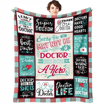 Doctor Appreciation Patchwork Quotes Blanket for Medical Heroes