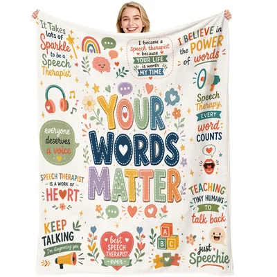 Speech Therapist Blanket Celebrating Your Words Matter Design
