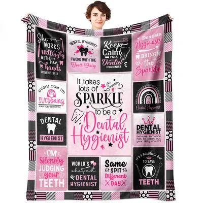 Dental Hygienist Blanket featuring sparkle slogans