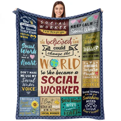 Social Worker Quotes Collage Blanket features inspirational