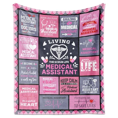 Medical Assistant Nurse Pink Blanket Celebrating Healthcare Workers