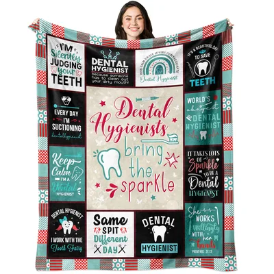 Dental Hygienist Teeth Dentist Blanket Celebrating Sparkle and Humor