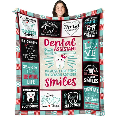 Dental Assistant Dental Humor Blanket featuring puns