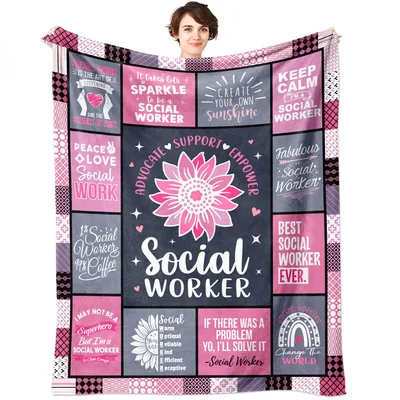 Social Worker Appreciation Pink Blanket for Advocates