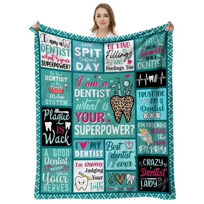 Dentist Superpower Collage Blanket for Dental Professionals