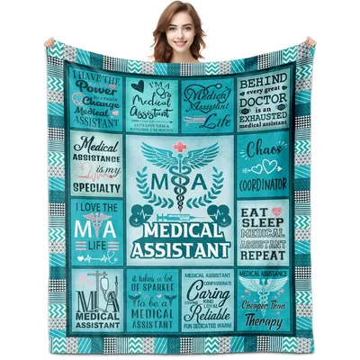 Medical Assistant Nurse Blanket Celebrating MA Life and Humor