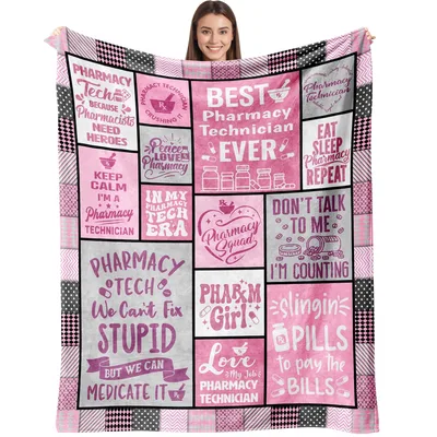 Pharmacy Technician Humor Quotes Blanket for Your Next Shift