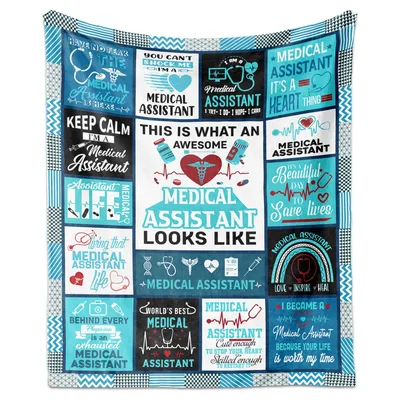 Medical Assistant Collage Blanket: A Tribute to MA Life and Humor