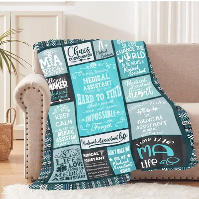 Medical Assistant Appreciation Words Blanket for Healthcare Heroes