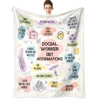 Social Worker Daily Affirmations Blanket