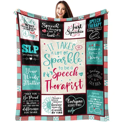 Speech Therapist Sparkle Quotes Blanket: Celebrating SLPs with Humor