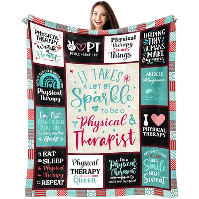 Physical Therapist Sparkle Quote Blanket Celebrating Healthcare Heroes