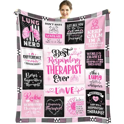 Respiratory Therapist Quotes Collage Blanket featuring Lung Nerd