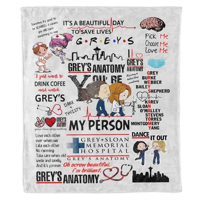 Medical Drama Quotes Collage Blanket for