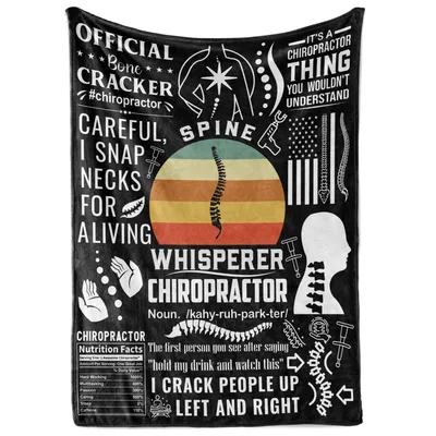 Chiropractor Whisperer Retro Typography Blanket