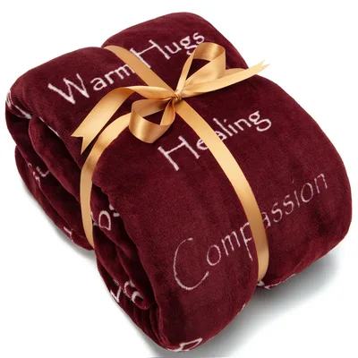 Blanket with Words: Warm Hugs Sympathy Throw