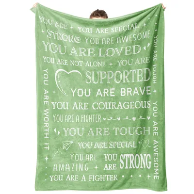 Strong and Loved Blanket: Encouragement Affirmation Words for Comfort