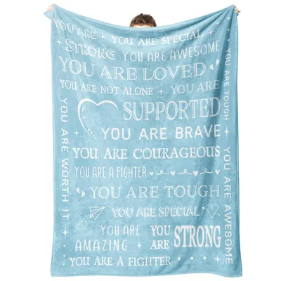 Encouragement Gift Blanket: You Are Strong and Loved Affirmation Print