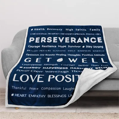 Positive Vibes Blanket: Perseverance and Get Well Design for Recovery