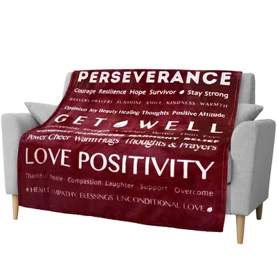 Positivity Word Blanket Get Well Soon Healing Design