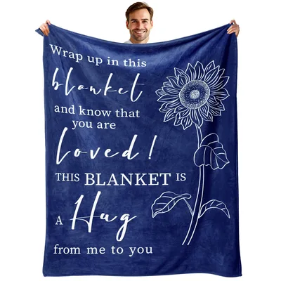 Hug from Me to You Blanket: Sunflower Design for Comfort