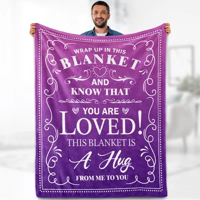 Gift from Me Blanket: A Warm Hug in Purple with Encouraging Words
