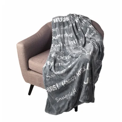 Hugs Word Pattern Blanket