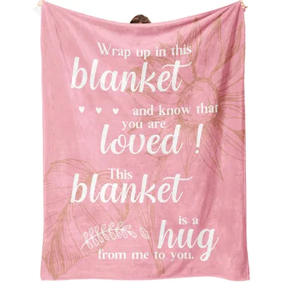 Hug in Pink Sunflower Blanket: A Soft Message of Love