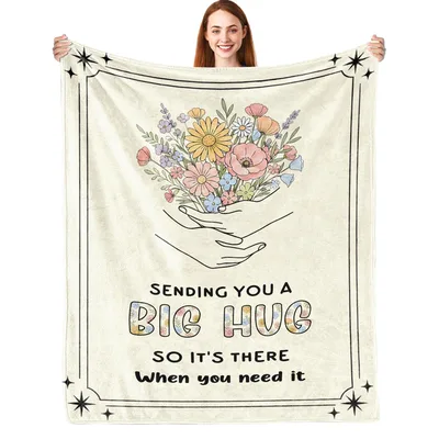 Get Well Hug Flowers Blanket Sending You a Big Hug Design
