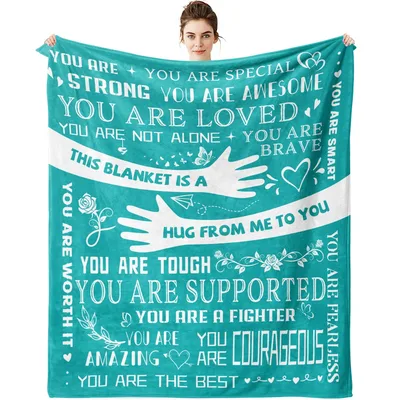 Teal Hug of Encouragement Blanket: A Warm Embrace in Words