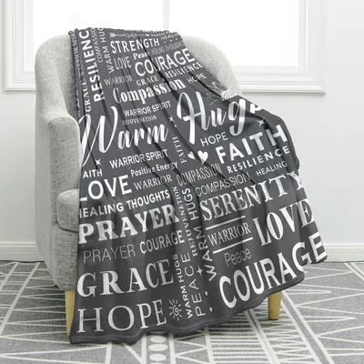 Inspirational Words Warrior Courage Blanket featuring Warm Hugs
