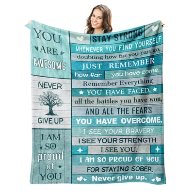 Sobriety Recovery Encouragement Blanket for Sober Strength and Pride