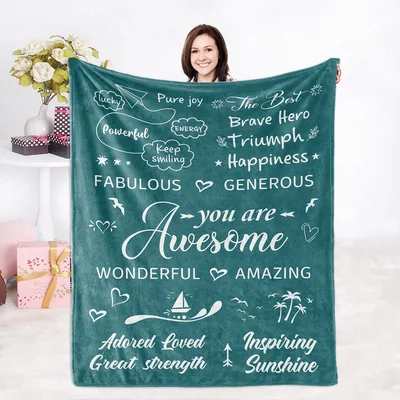 Encouragement Uplifting Words Blanket: You Are Awesome Design
