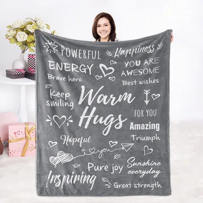 Warm Hugs Inspiring Words Blanket