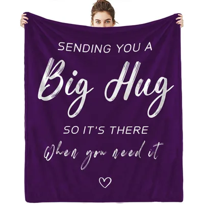 Purple Hug Blanket Sending You a Big Hug Design