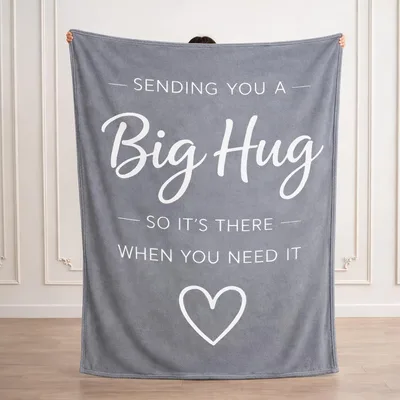 Hug in a Grey Blanket Sending You a Big Hug Design