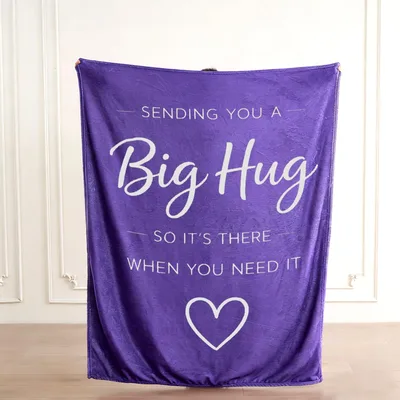 Purple Heart Hug Blanket: Sending You a Big Hug Design