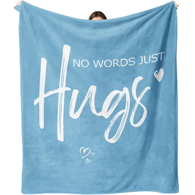 Sky Blue Hugs Blanket No Words Just Hugs Design